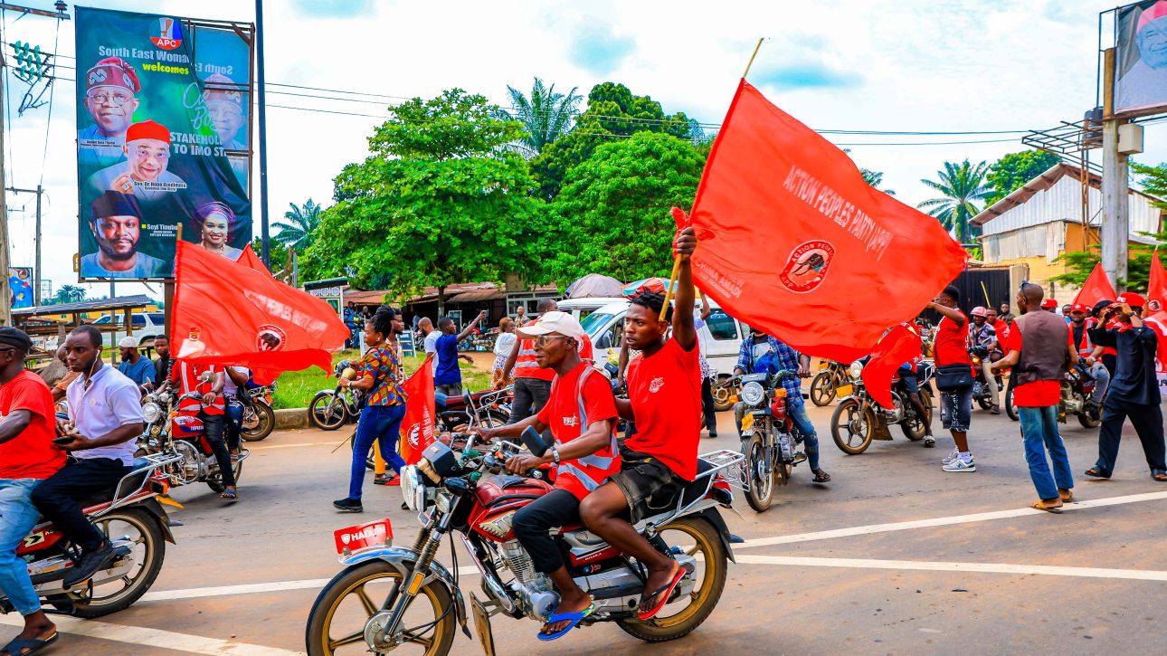 Action Peoples Party supporters on the road